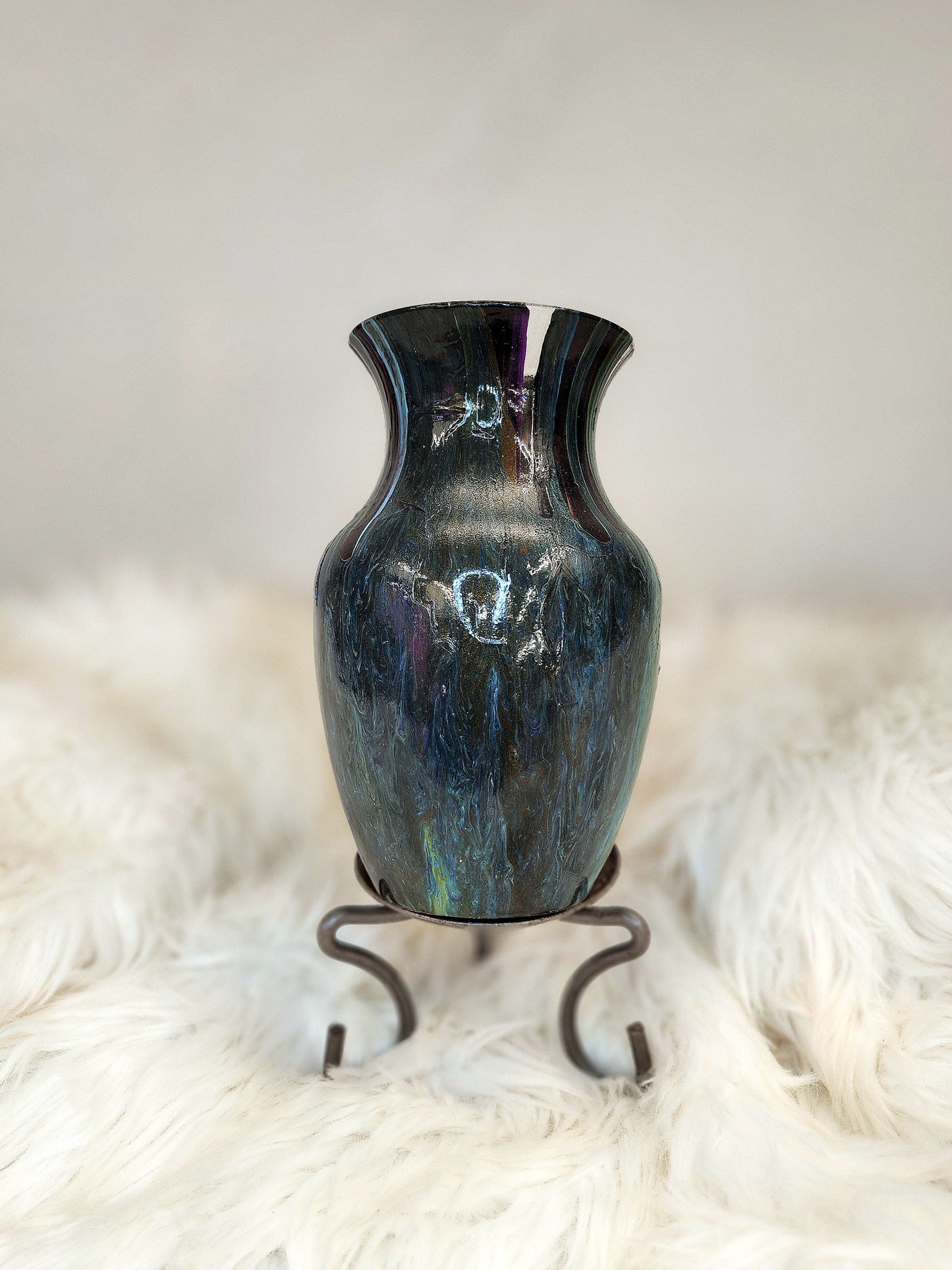 (Blue, Sea Green, Black, Brown with * Rock & Gem accents) 5"W x 8"H
