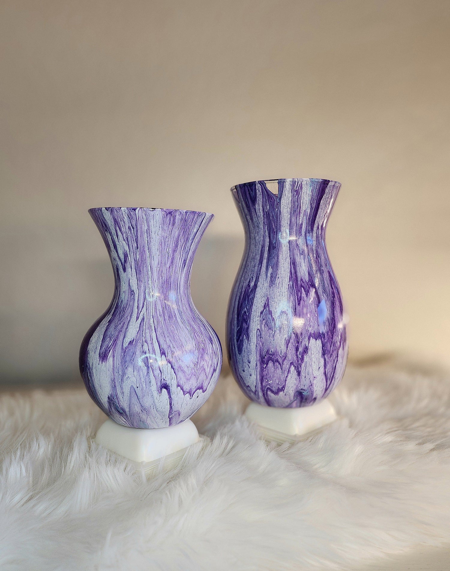 Hand-Painted Acrylic Fluid Art Vase and Pot Sets