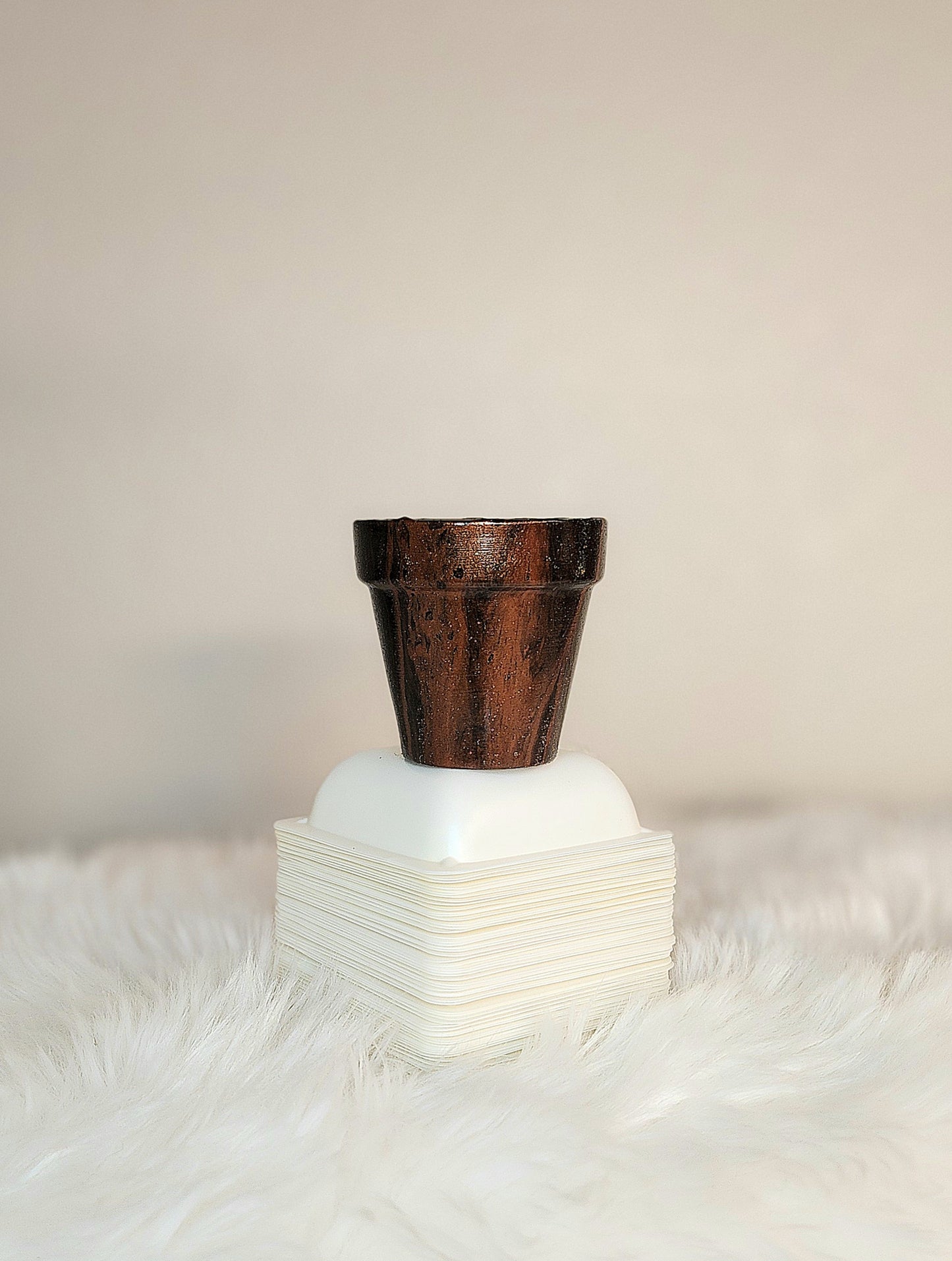 (Black and Copper with *Gold Sparkle) Acrylic Fluid Art Pot 2.5"w x 2.5"h