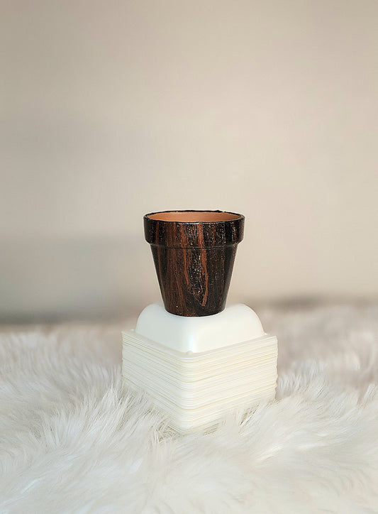 (Black and Copper with *Gold Sparkle) Acrylic Fluid Art Pot 2.5"w x 2.5"h