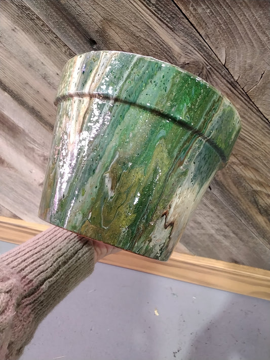 Acrylic Fluid Art Pot
