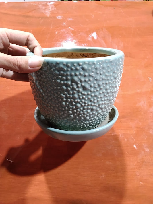 Blue Bubble Pot